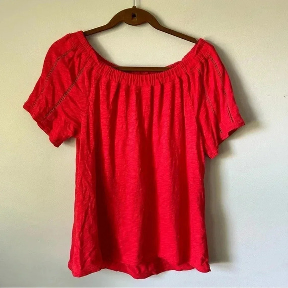 Anthropologie | Saturday Sunday Red Off the Shoulder  Top - Picture 1 of 5